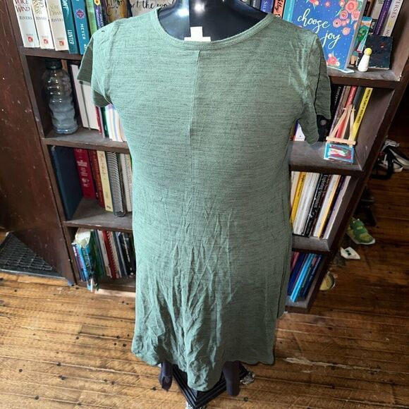 Lularoe army green heathered XXS high low comfortable dress - Picture 2 of 3